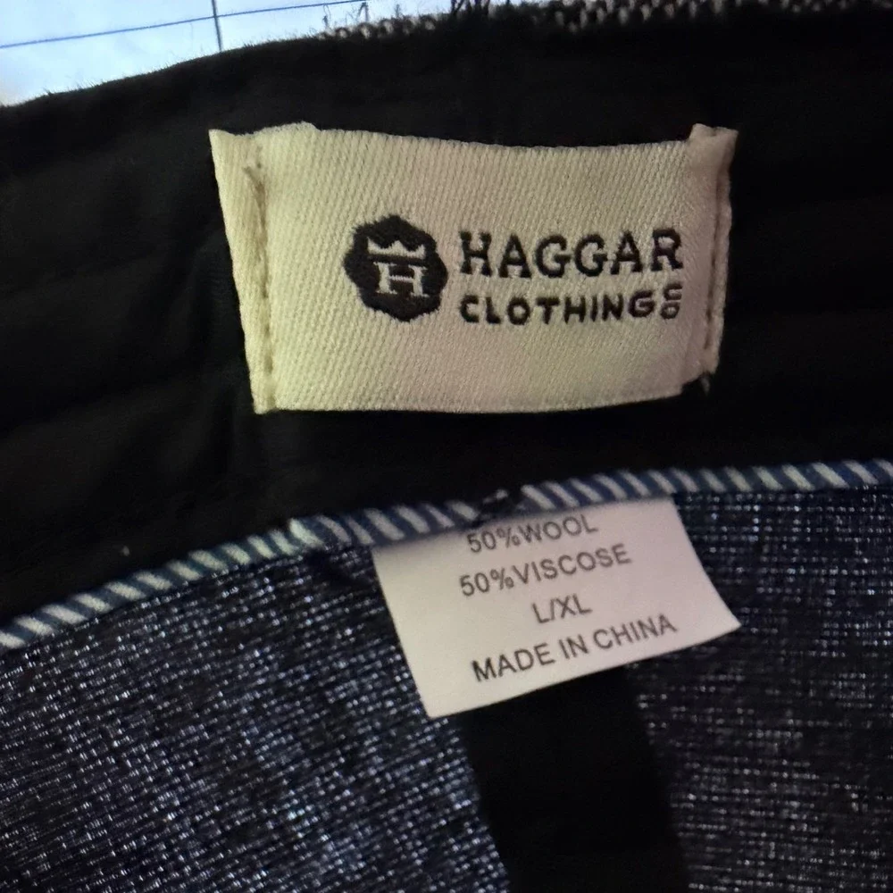Haggar Flat Cap‎ Mens L/XL Grey Tweed Wool Blend Newsboy Driver Hat